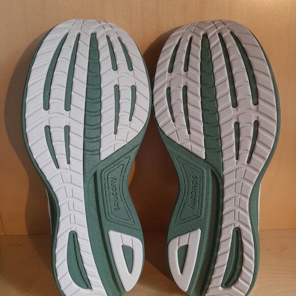 Mens Saucony Ride 18 size 11 white & olive green - Picture 8 of 9